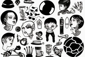 a boy in a bubble tattoo idea