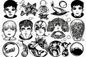 a boy in a bubble tattoo idea