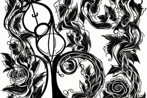 An hourglass with vine growing out of the top. tattoo idea