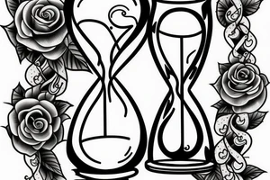 An hourglass with vine growing out of the top. tattoo idea