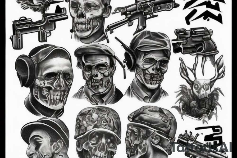 machine gun tattoo idea