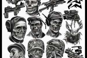 machine gun tattoo idea