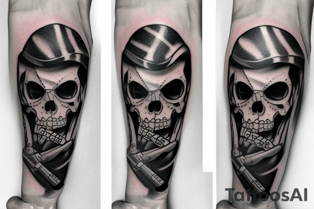 reaper with machine gun tattoo idea