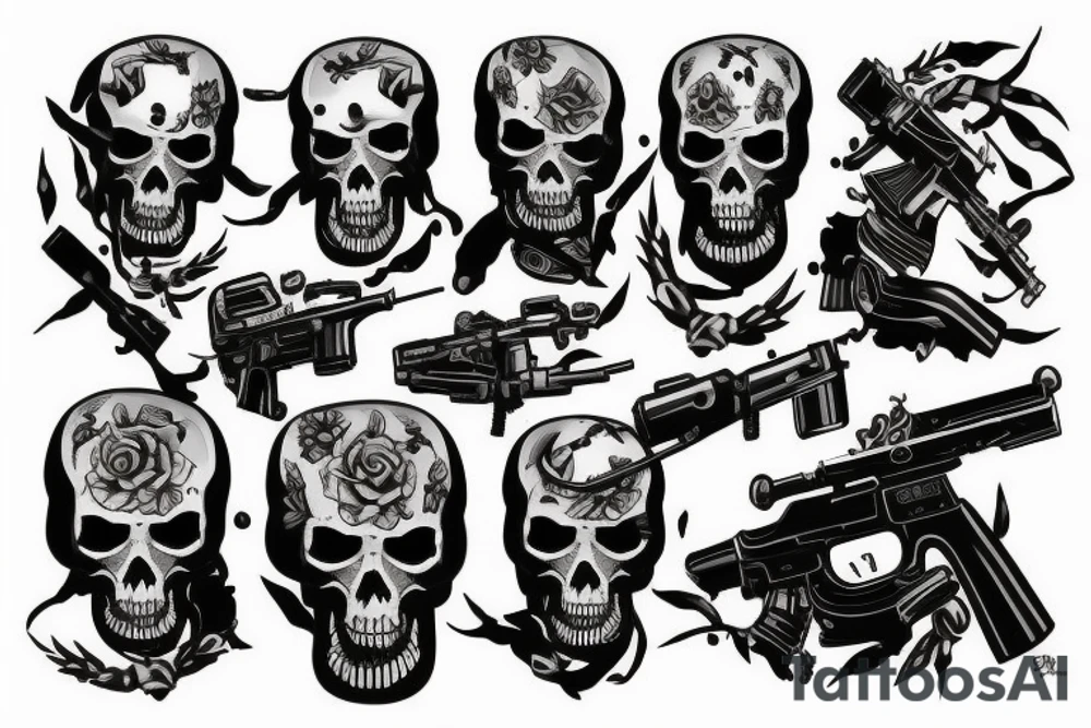 reaper with machine gun tattoo idea