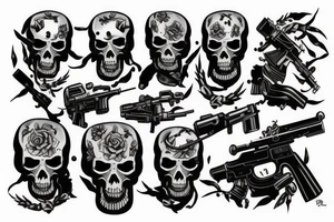 reaper with machine gun tattoo idea