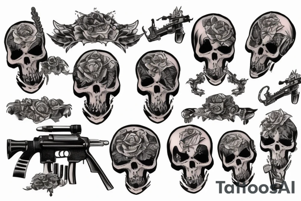 reaper with machine gun tattoo idea