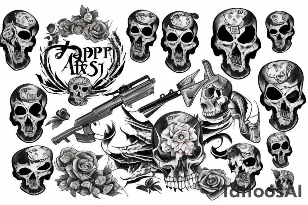 reaper with machine gun tattoo idea