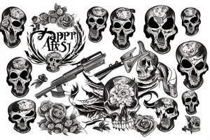 reaper with machine gun tattoo idea