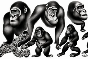 unique gorilla japanese style Tattoo of gorilla tattoo idea