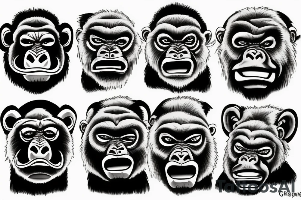 unique gorilla japanese style Tattoo of gorilla tattoo idea