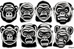 unique gorilla japanese style Tattoo of gorilla tattoo idea