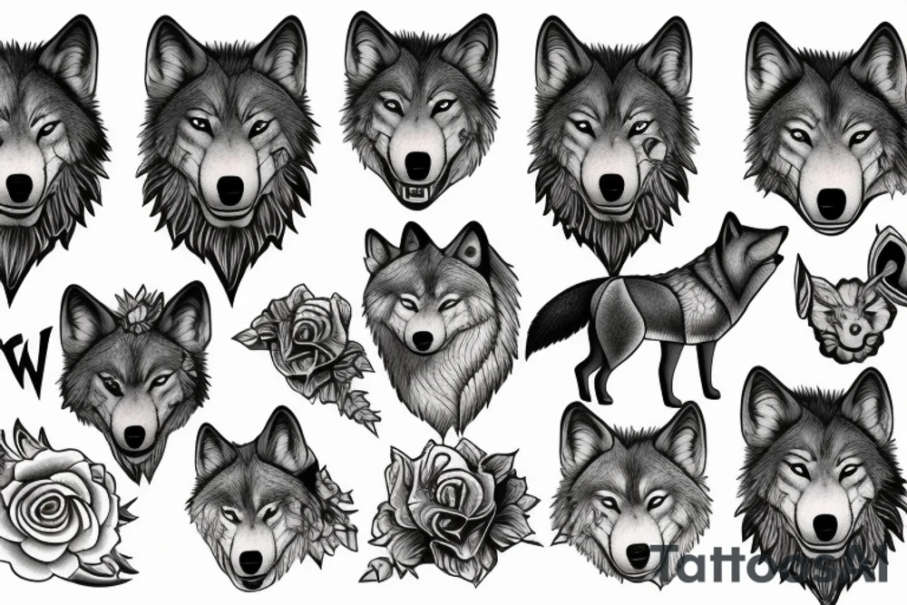 Wolf from a pack tattoo idea
