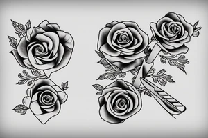 A pair of scissors with two roses, tattoo idea