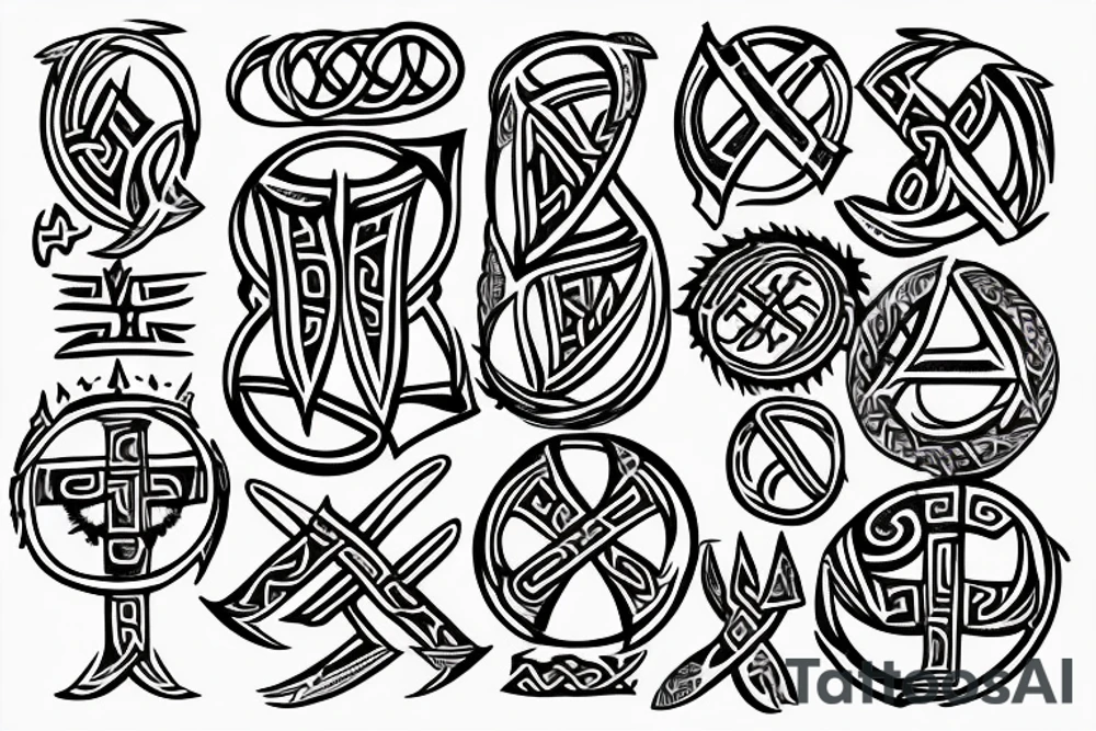 viking fore arm, vegvisir, runes tattoo idea