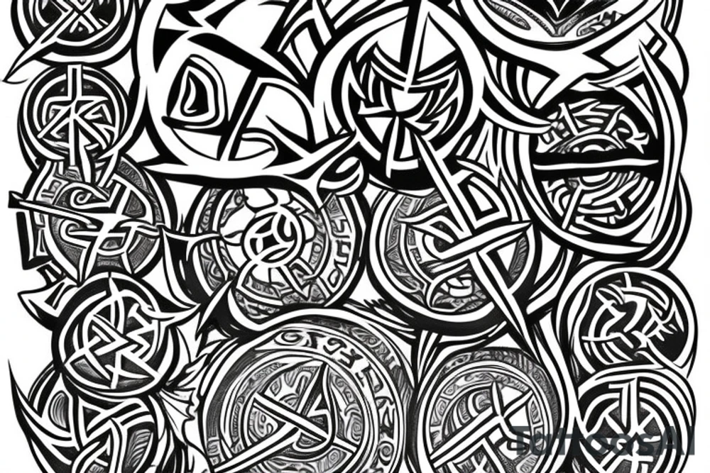 viking fore arm, vegvisir, runes tattoo idea