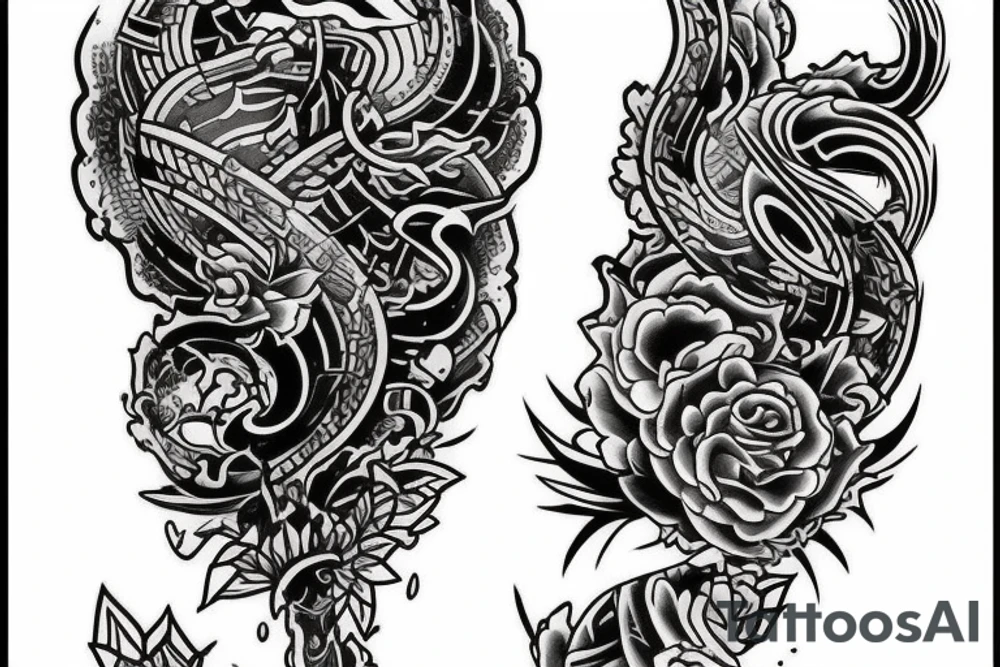 It should be on the arm 2 styles first one is Japanese style and the second one is just inked tattoo with some ornaments tattoo idea