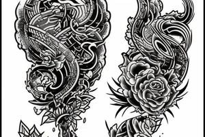 It should be on the arm 2 styles first one is Japanese style and the second one is just inked tattoo with some ornaments tattoo idea
