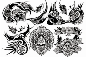 It should be on the arm 2 styles first one is Japanese style and the second one is just inked tattoo with some ornaments tattoo idea