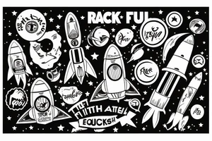 Rocket with "rocket fuel" written tattoo idea