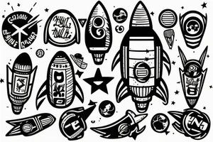 Rocket with "rocket fuel" written tattoo idea
