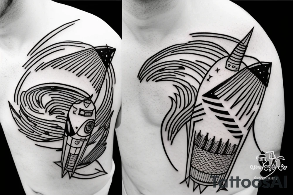 Rocket with "rocket fuel" written tattoo idea