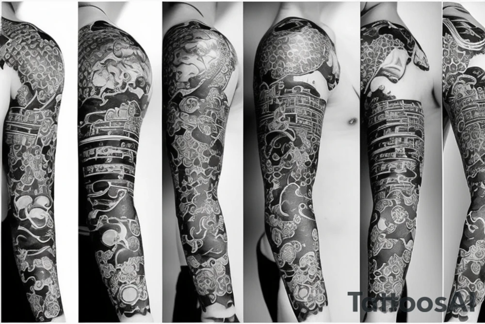 Japanese Samurai Sleeve tattoo idea