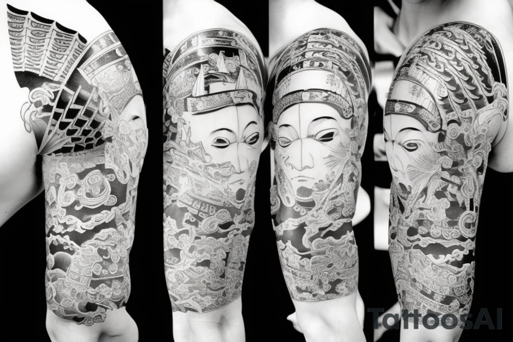 Japanese Samurai Sleeve tattoo idea