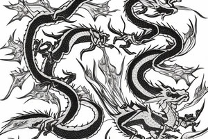 Japanese vine dragon cherry blossom tattoo idea
