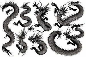 Japanese vine dragon cherry blossom tattoo idea