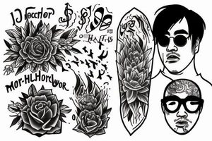 A tattoo inspired by the music of the artist Joji and specifically his album Nectar, which I think is great. I love the songs Run, Daylight, Mr. Hollywood tattoo idea