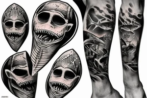 Shark on dirtbike tattoo idea