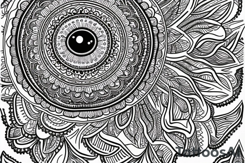 Eye with mandala tattoo idea