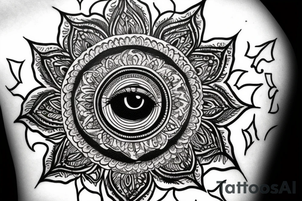 Eye with mandala tattoo idea
