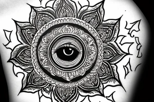 Eye with mandala tattoo idea