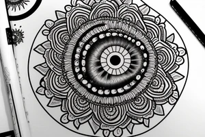 Eye with mandala tattoo idea