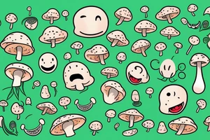 Green mushroom with a smiley face tattoo idea