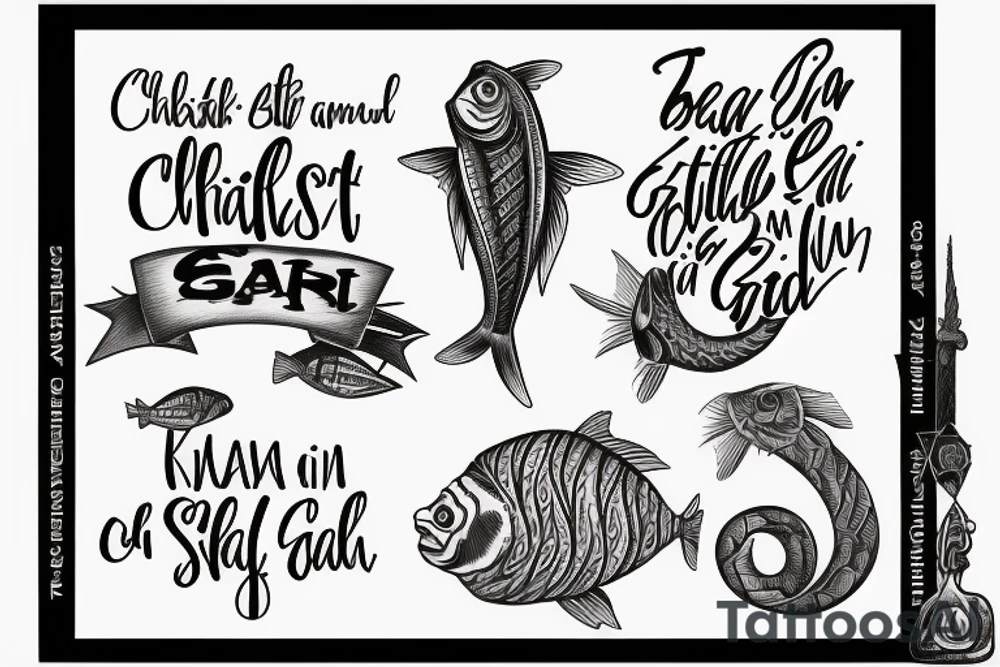 A awesome Christian fish with the phrase “Be still and know I am God” Psalms 46:10 tattoo idea