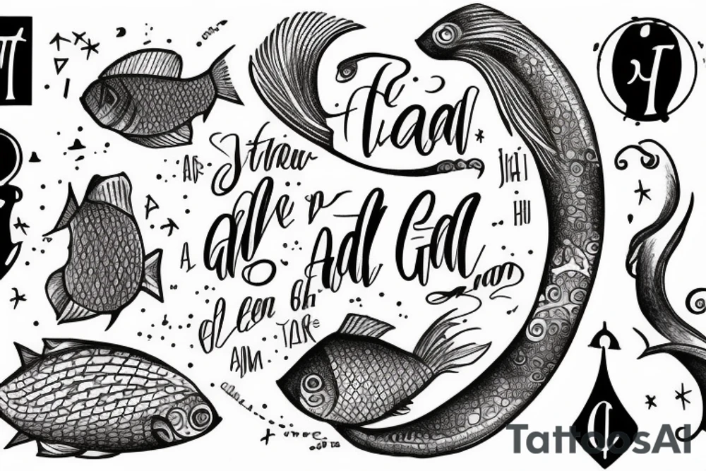A awesome Christian fish with the phrase “Be still and know I am God” Psalms 46:10 tattoo idea