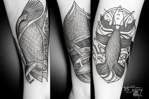 A awesome Christian fish with the phrase “Be still and know I am God” Psalms 46:10 tattoo idea