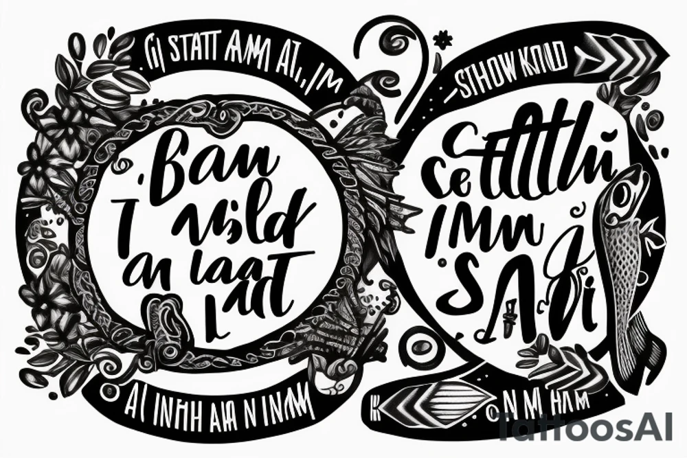 A awesome Christian fish with the phrase “Be still and know I am God” Psalms 46:10 tattoo idea