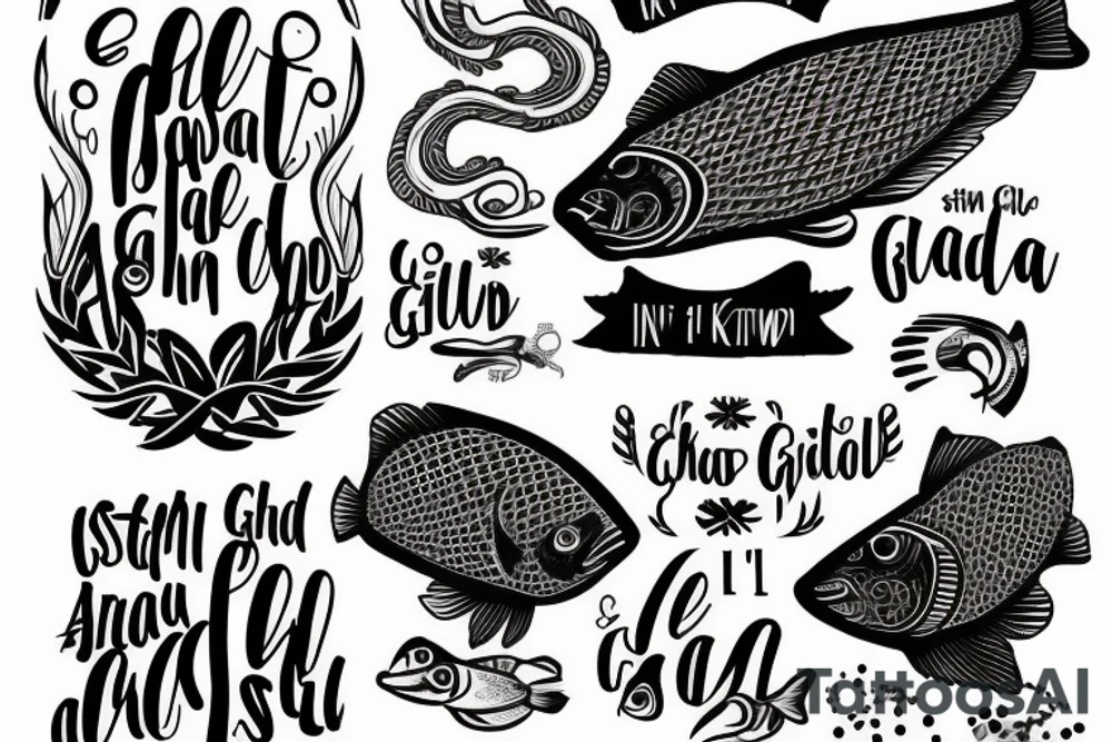 A awesome Christian fish with the phrase “Be still and know I am God” Psalms 46:10 tattoo idea