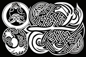 Viking god yin Yang and snake tattoo idea