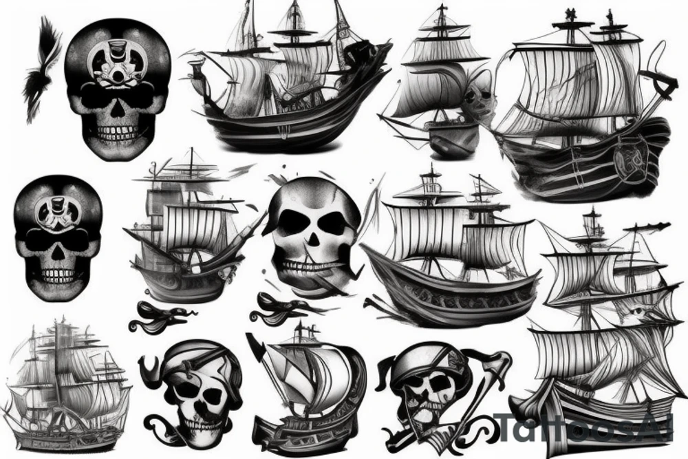 Pirate ship tattoo idea