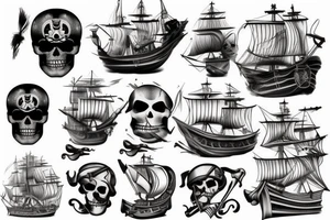 Pirate ship tattoo idea