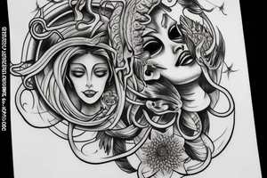 Medusas head being cut off tattoo idea