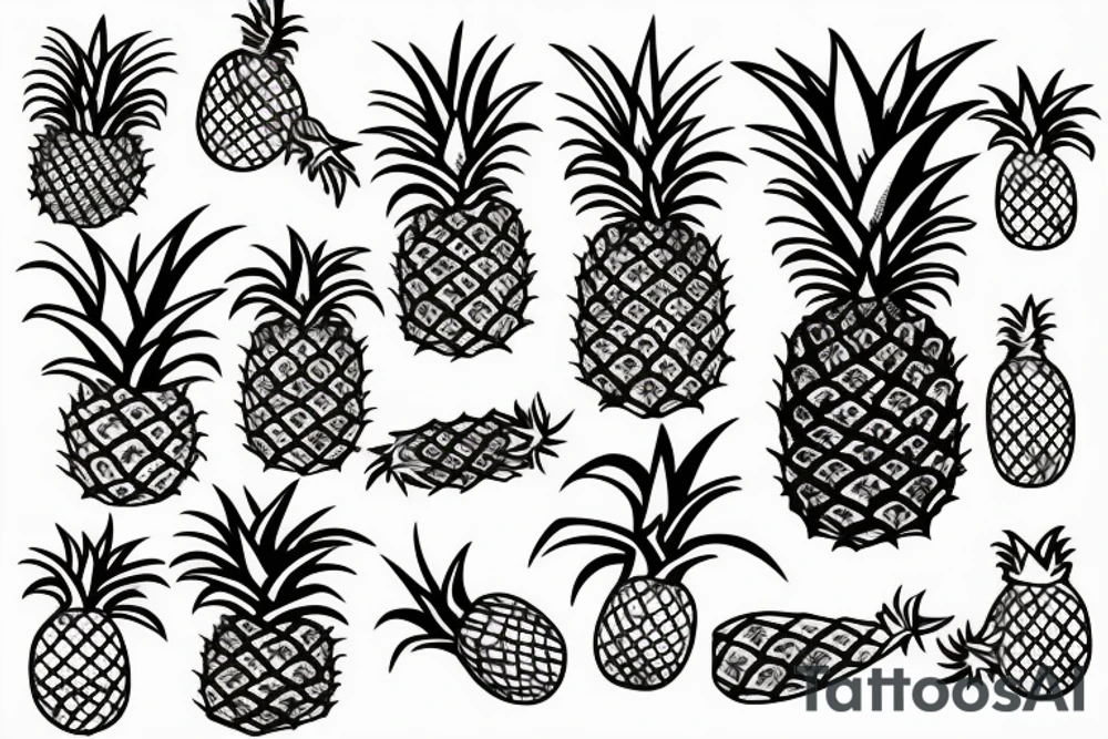 Upside down pineapple tattoo idea