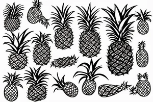 Upside down pineapple tattoo idea