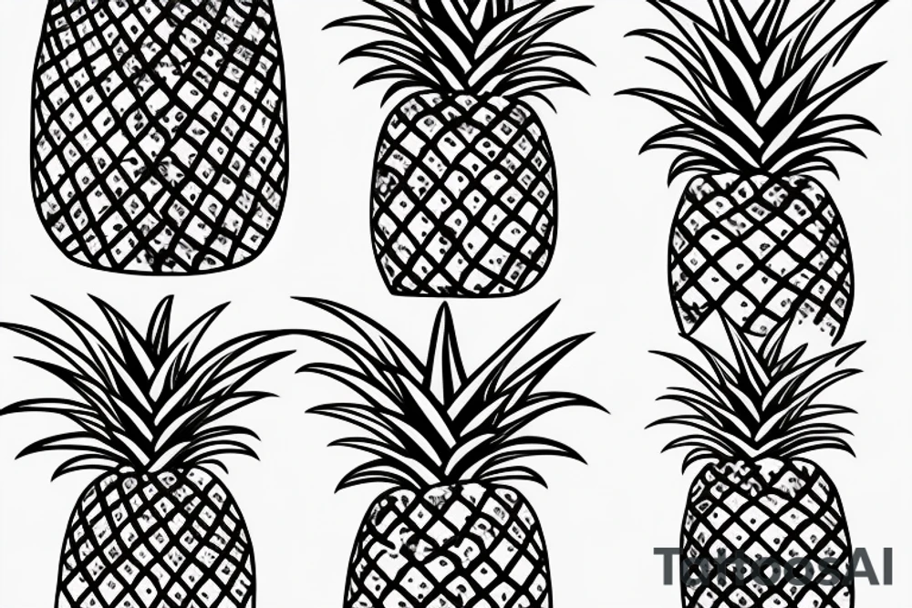Upside down pineapple tattoo idea