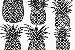 Upside down pineapple tattoo idea