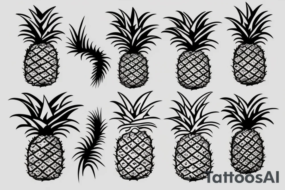 Upside down pineapple tattoo idea